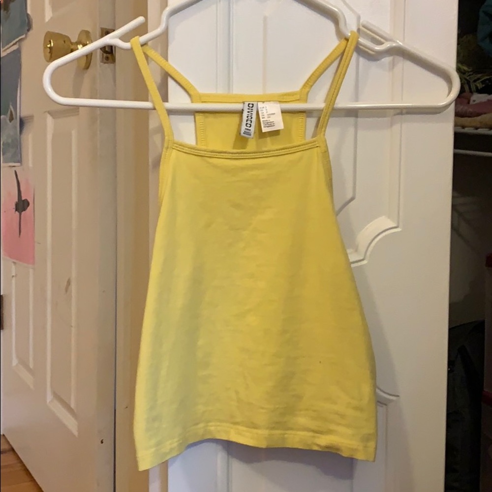 Yellow cropped tank top